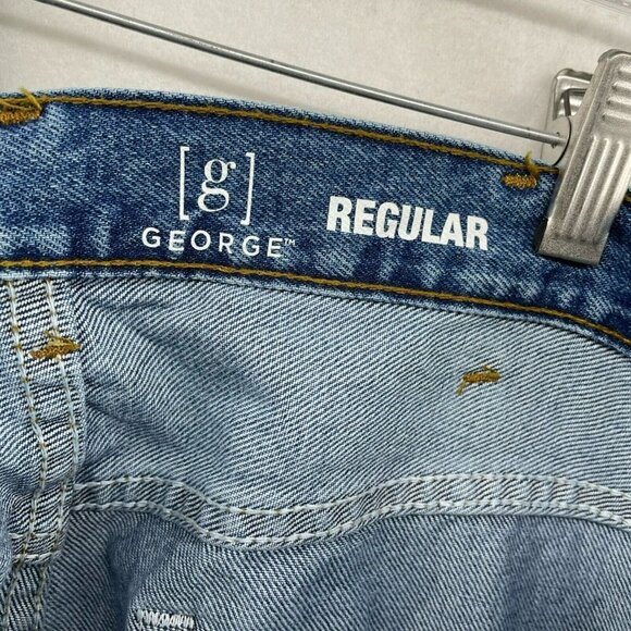 George Jeans Men's Sz 36x30 Blue Denim Medium Wash Regular Tapered Leg Mid Rise - Picture 7 of 12